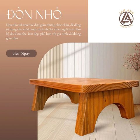  (Đòn) Ghế đẩu gỗ thông – ngồi xổm & kê chân an toàn 