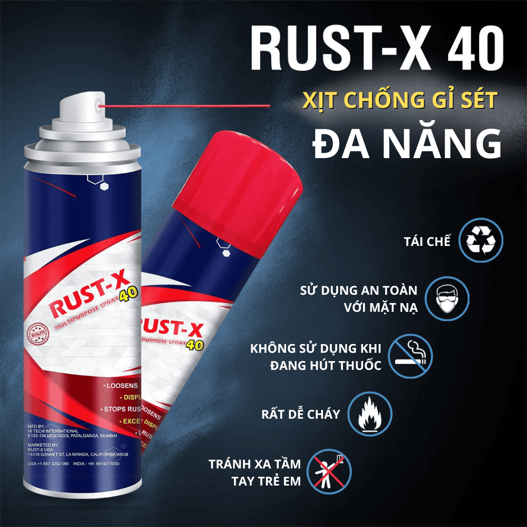  Chai Xịt Chống Rỉ Sét Đa Năng Rust X 40 