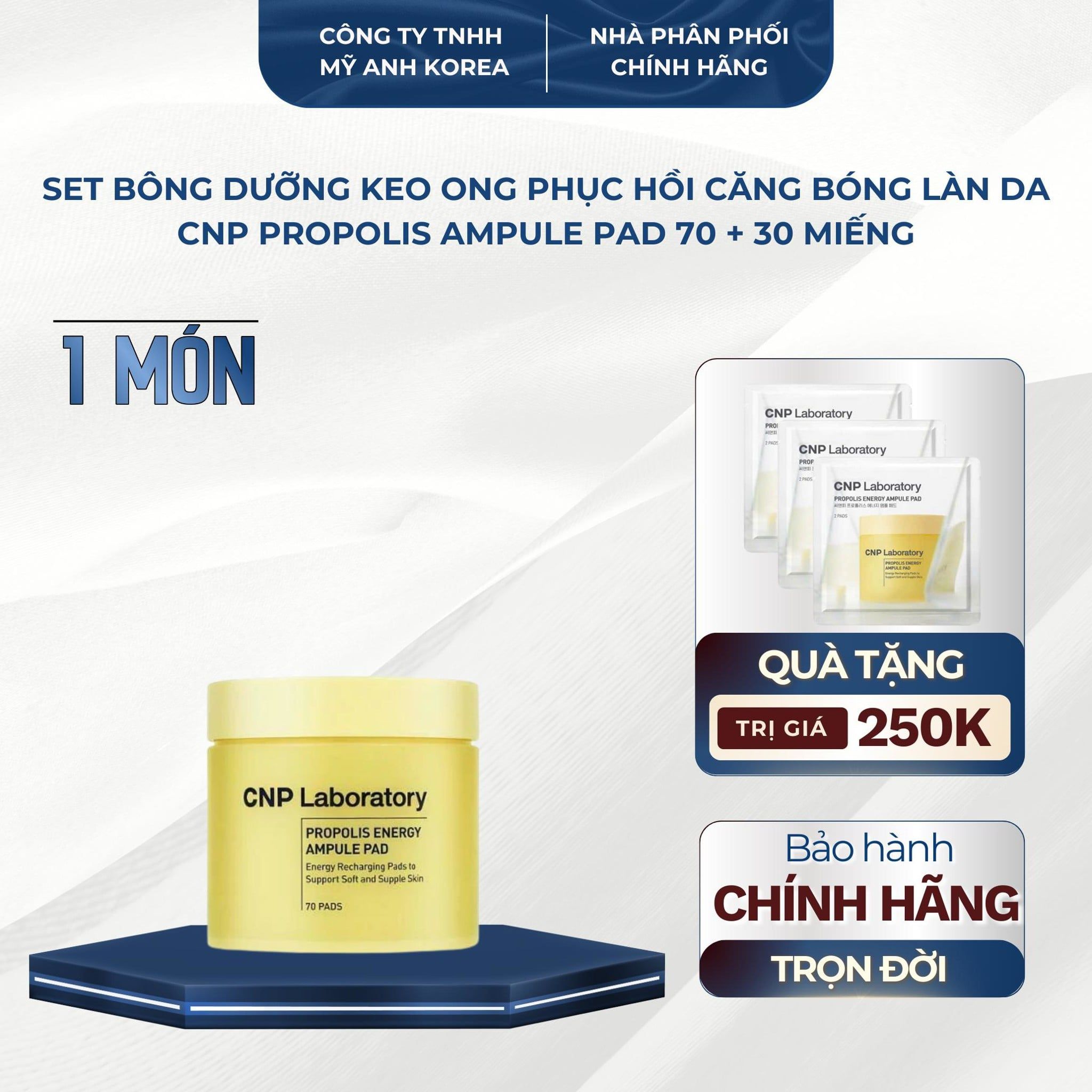 CNP Laboratory Set Bông Dưỡng Da Keo Ong Propolis Ampule Pad 70 + 30 M ...