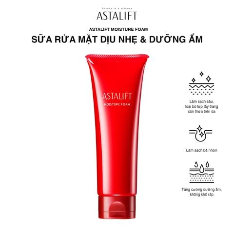 Sữa rửa mặt dịu nhẹ & dưỡng ẩm ASTALIFT MOISTURE FOAM (Tuýp 100G)