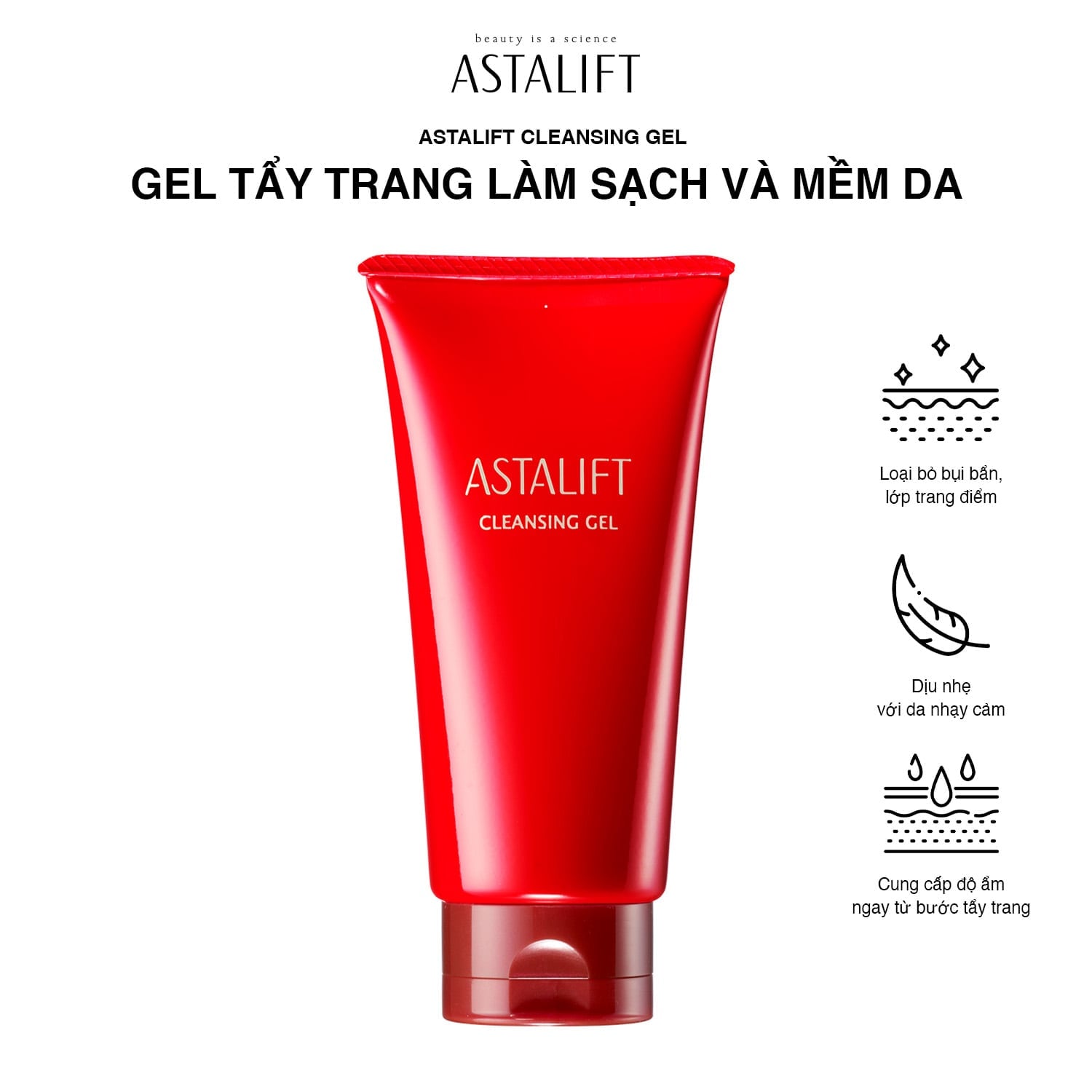 Gel tẩy trang làm sạch và mềm da ASTALIFT CLEANSING GEL (Tuýp 120G)