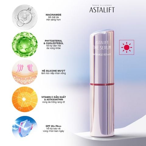 Bộ tinh chất dưỡng ngày và đêm giúp săn chắc da & giảm nếp nhăn ASTALIFT THE SERUM WRINKLE REPAIR (Bộ 23G)