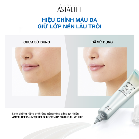 Kem chống nắng phổ rộng nâng tông sáng tự nhiên ASTALIFT D-UV SHIELD TONE-UP NATURAL WHITE (Tuýp 30G)