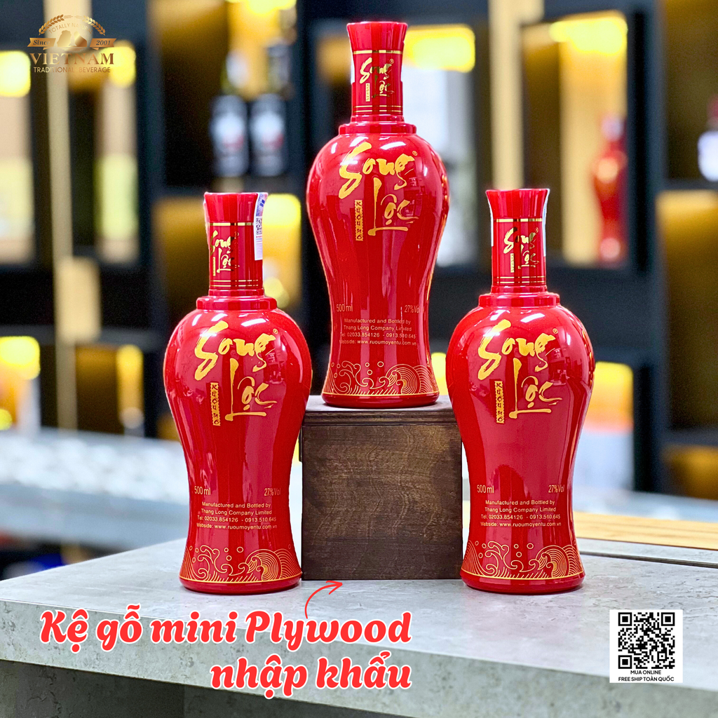 |Tặng 1 Kệ Gỗ Mini Và 1 Khăn Bao Sái| Combo 3 Chai Rượu mơ Song Lộc