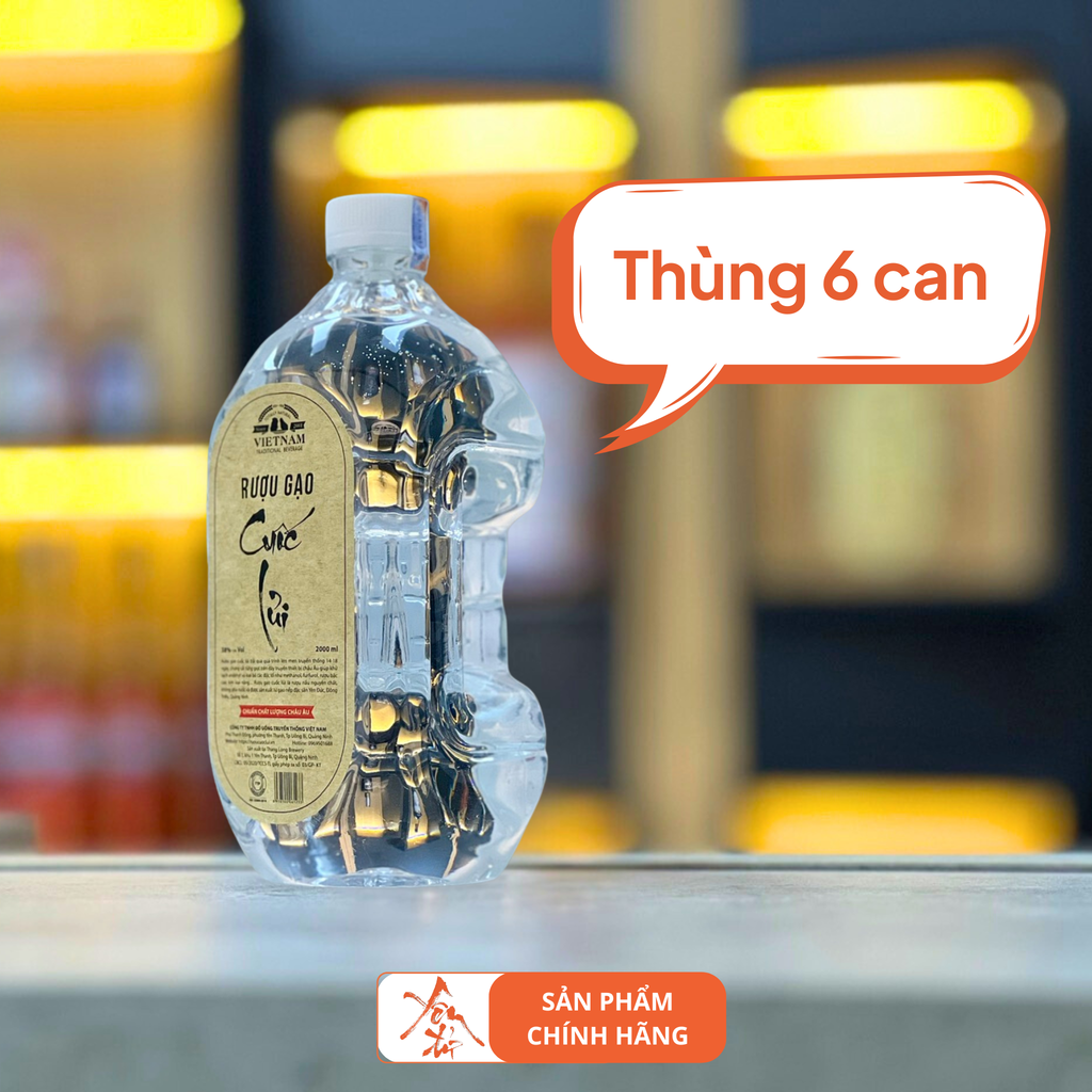 Thùng 6 Can Rượu Gạo Cuốc Lủi 2L