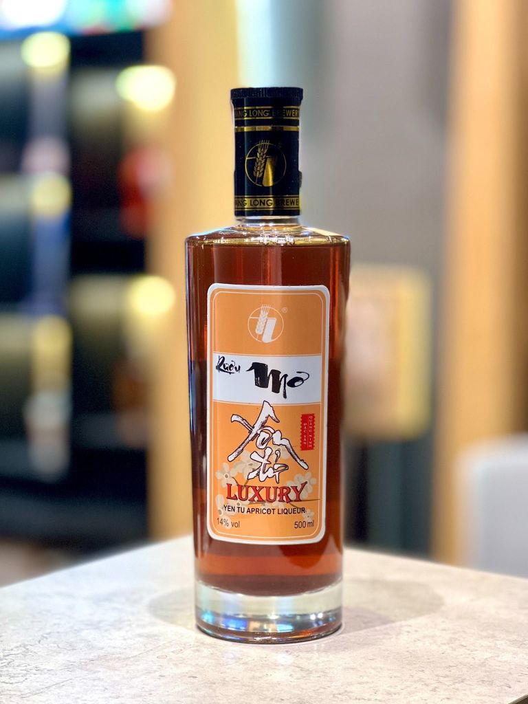 |Tặng 1 kệ gỗ và khăn bao sái| Combo 6 chai rượu mơ Yên Tử luxury 500ml