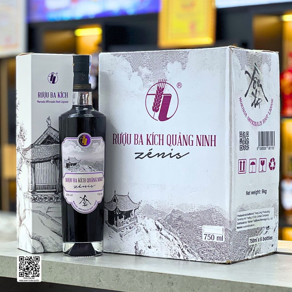 Rượu Ba Kích Quảng Ninh Zenis Thùng 6 Chai - Rượu Ba Kích Tím Thượng Hạng