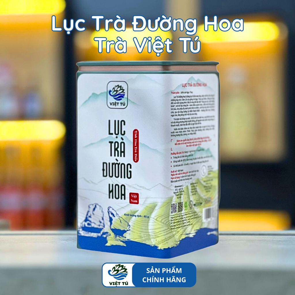 Lục Trà Đường Hoa Hộp Thiếc 65g - Trà Việt Tú