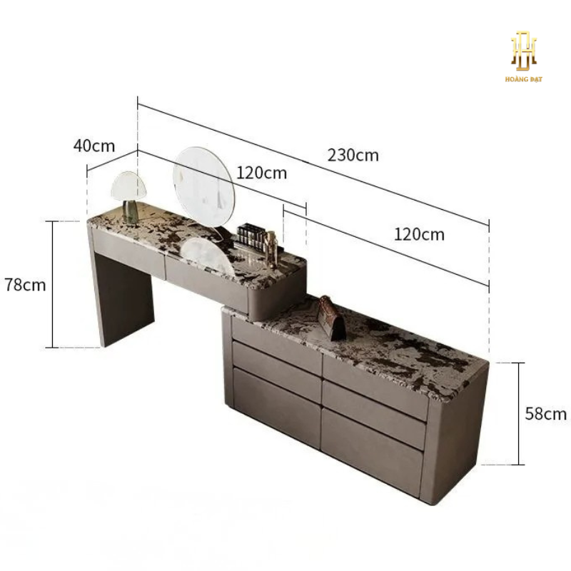 Bàn trang điểm cao cấp Hoàng Đạt - BTĐ005