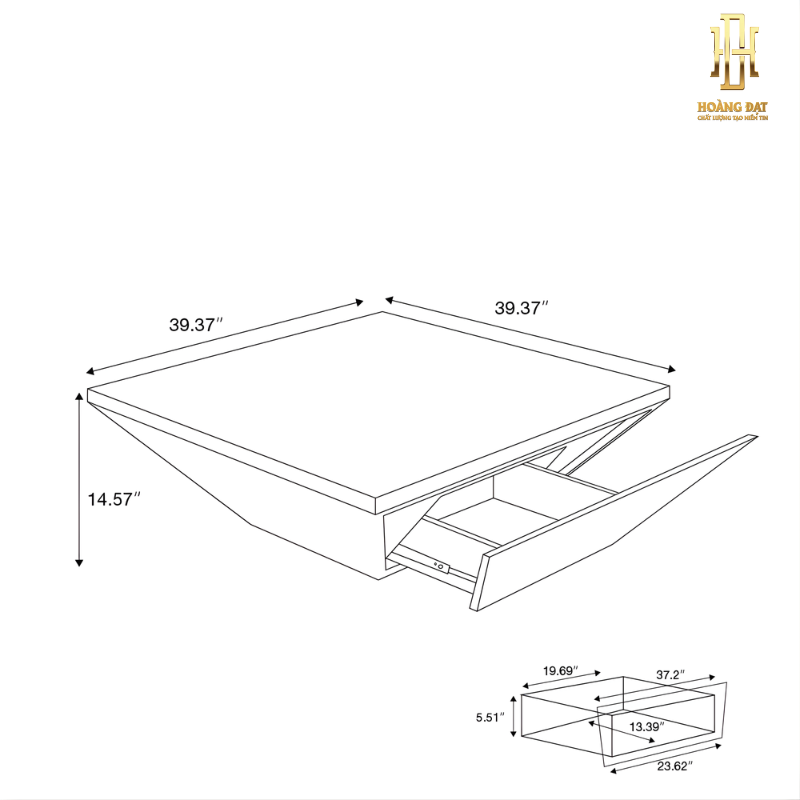 Bộ bàn gỗ công nghiệp cao cấp Hoàng Đạt - BBG008