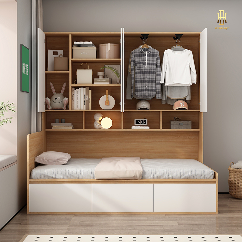 Giường ngủ liên tủ cao cấp Hoàng Đạt - GN001