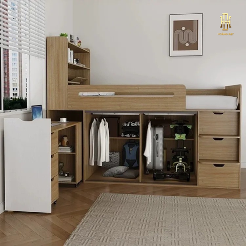 Giường ngủ liên tủ cao cấp Hoàng Đạt - GN004