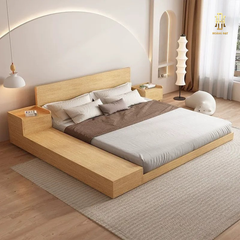 Giường ngủ gỗ MDF kèm tab cao cấp Hoàng Đạt - GN007