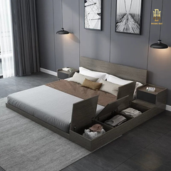 Giường ngủ gỗ MDF kèm tab cao cấp Hoàng Đạt - GN007