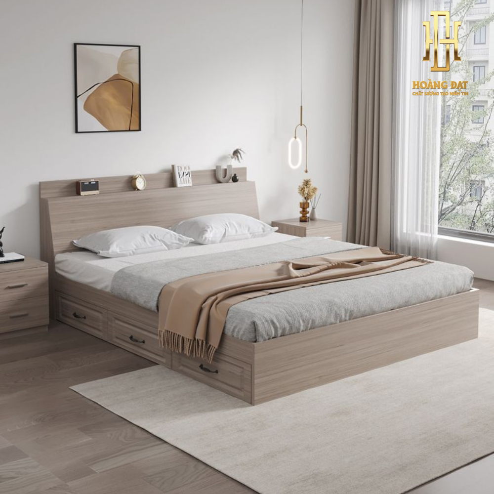 Giường ngủ thông minh gỗ công nghiệp Hoàng Đạt - GN010