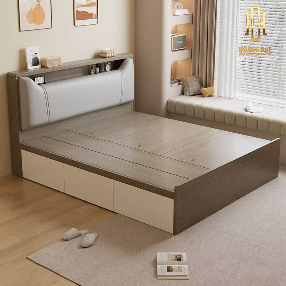 Giường ngủ thông minh gỗ công nghiệp Hoàng Đạt - GN017