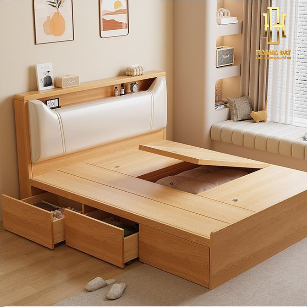 Giường ngủ thông minh gỗ công nghiệp Hoàng Đạt - GN017