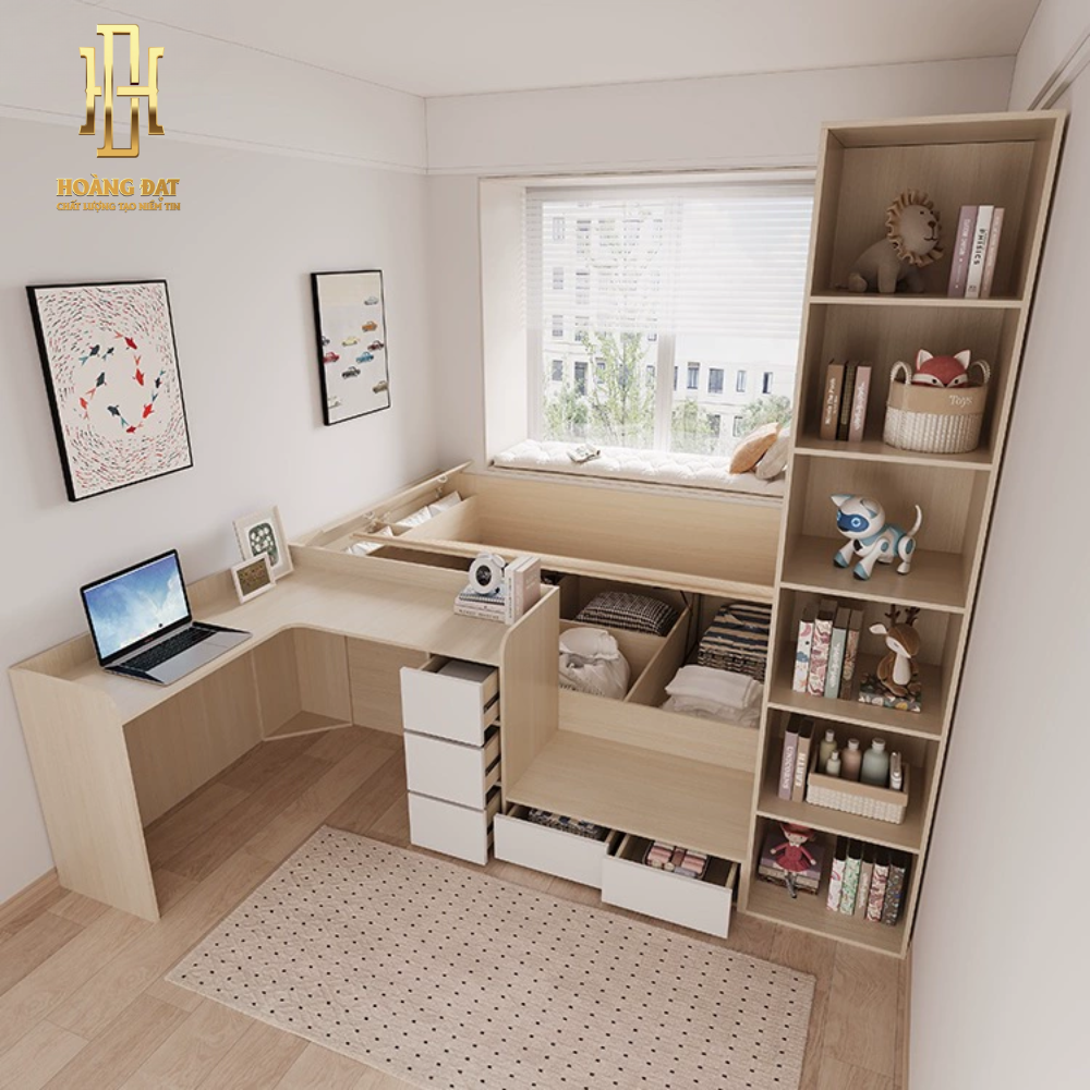 Giường ngủ thông minh gỗ công nghiệp Hoàng Đạt - GN020