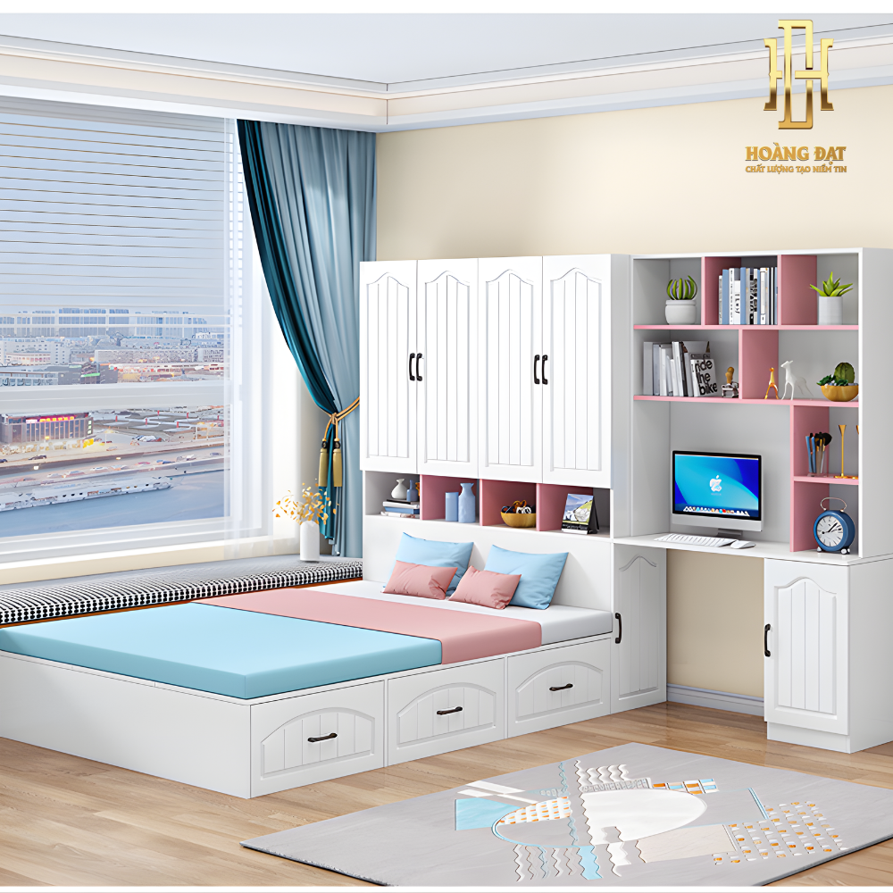 Giường ngủ thông minh gỗ công nghiệp Hoàng Đạt - GN024