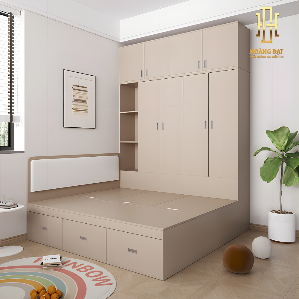 Giường ngủ thông minh gỗ công nghiệp Hoàng Đạt - GN025
