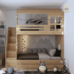 Giường tầng thông minh hiện đại Hoàng Đạt - GT001