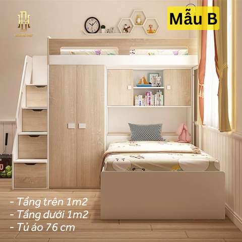 Giường tầng thông minh hiện đại Hoàng Đạt - GT003