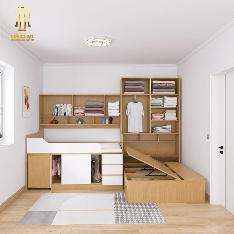 Giường tầng thông minh hiện đại Hoàng Đạt - GT016