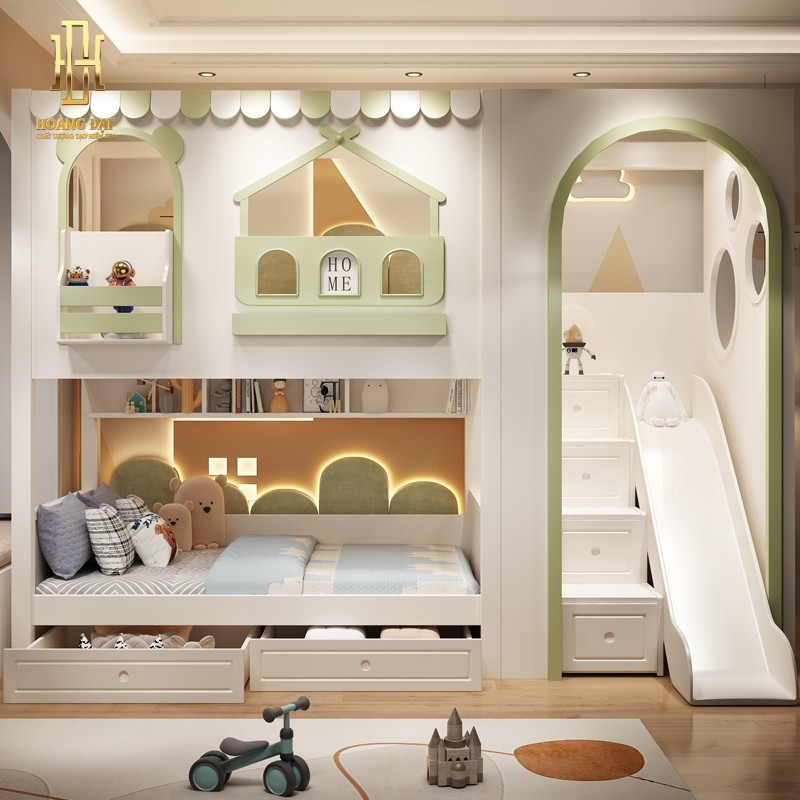 Giường tầng thông minh hiện đại Hoàng Đạt - GT019