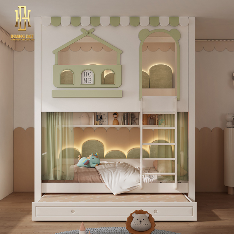 Giường tầng thông minh hiện đại Hoàng Đạt - GT019