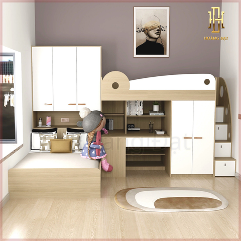 Giường tầng thông minh hiện đại Hoàng Đạt - GT010