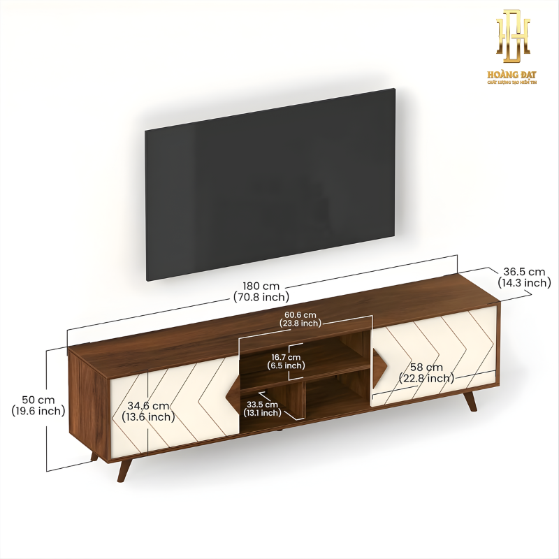 Kệ tivi gỗ công nghiệp cao cấp Hoàng Đạt - TV015