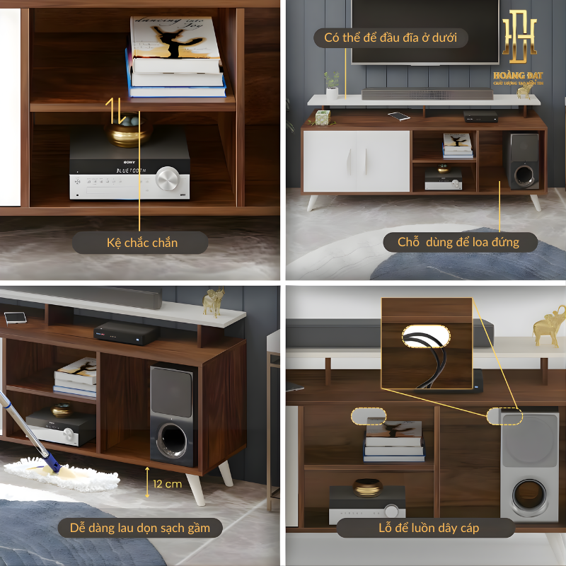 Kệ tivi gỗ công nghiệp cao cấp Hoàng Đạt - TV017