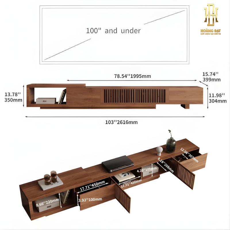 Kệ tivi gỗ công nghiệp cao cấp Hoàng Đạt - TV021