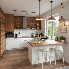 Tủ bếp hiện đại gỗ công nghiệp Hoàng Đạt - TBG015