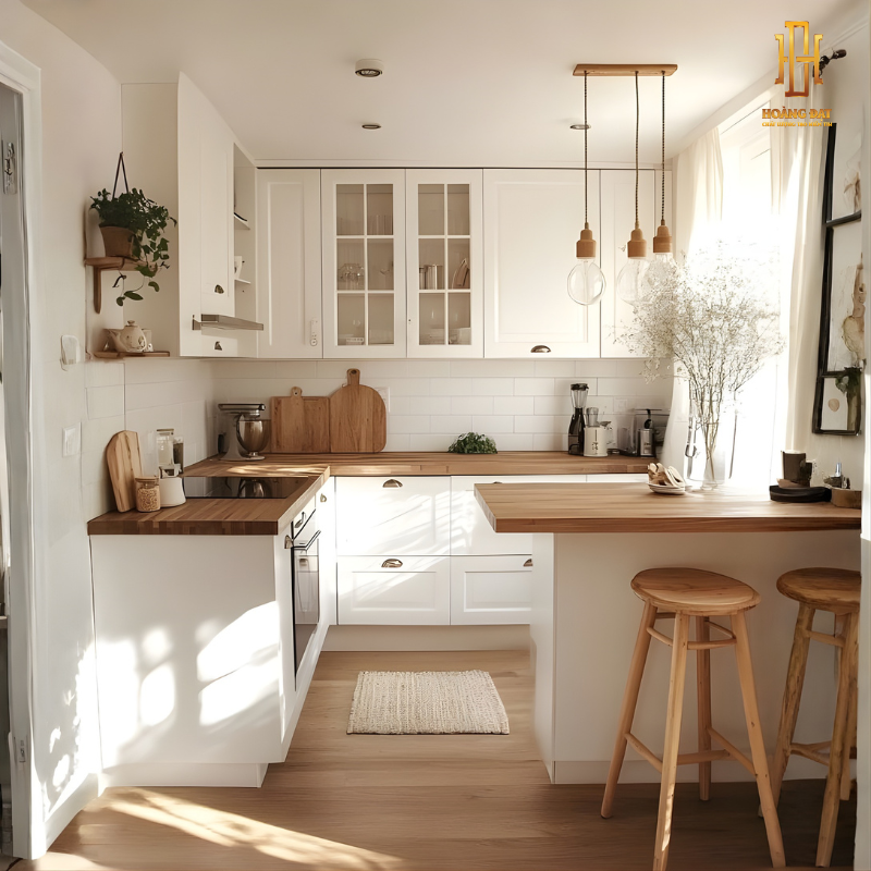 Tủ bếp hiện đại gỗ công nghiệp Hoàng Đạt - TBG015