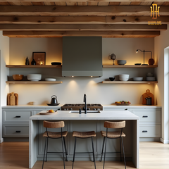 Tủ bếp hiện đại gỗ công nghiệp Hoàng Đạt - TBG016