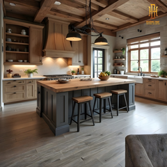 Tủ bếp hiện đại gỗ công nghiệp Hoàng Đạt - TBG018