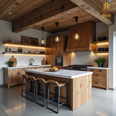 Tủ bếp hiện đại gỗ công nghiệp Hoàng Đạt - TBG018