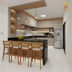 Tủ bếp hiện đại gỗ công nghiệp Hoàng Đạt - TBG019