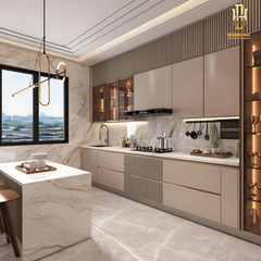 Tủ bếp hiện đại gỗ công nghiệp Hoàng Đạt - TBG020