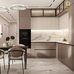 Tủ bếp hiện đại gỗ công nghiệp Hoàng Đạt - TBG020