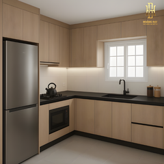 Tủ bếp hiện đại gỗ công nghiệp Hoàng Đạt - TBG021