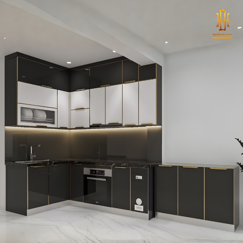 Tủ bếp hợp kim nhôm Hoàng Đạt - TBHK010