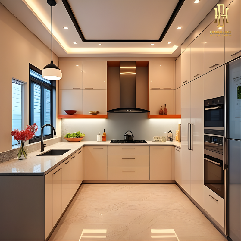 Tủ bếp hợp kim nhôm Hoàng Đạt - TBHK011