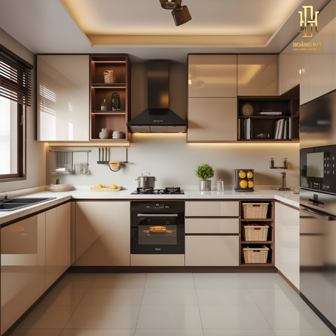 Tủ bếp hợp kim nhôm Hoàng Đạt - TBHK011