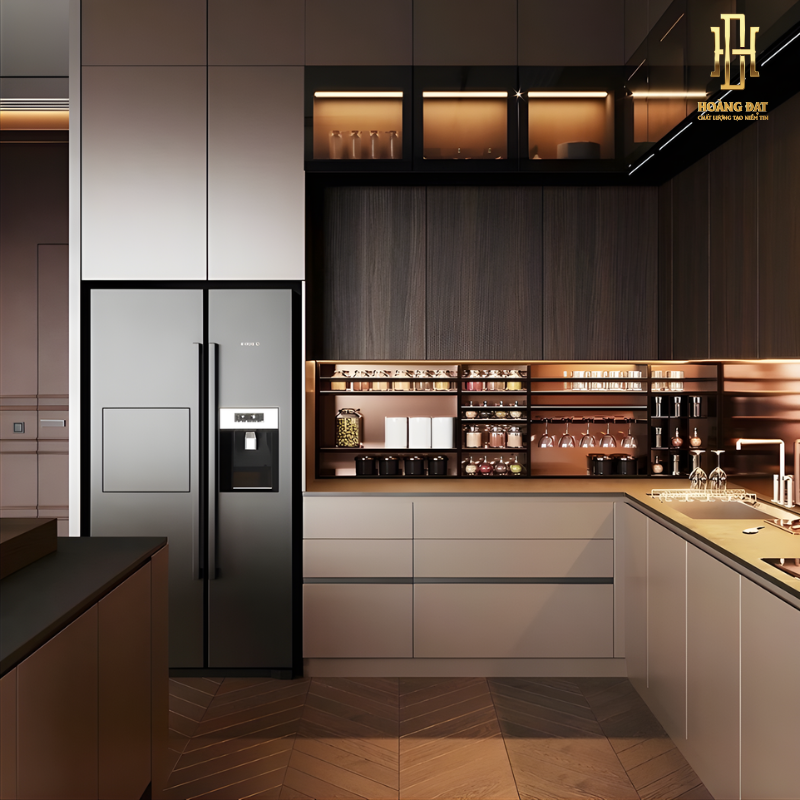 Tủ bếp hợp kim nhôm Hoàng Đạt- TBHK012