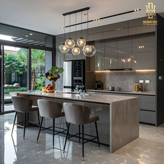 Tủ bếp hợp kim nhôm Hoàng Đạt - TBHK013