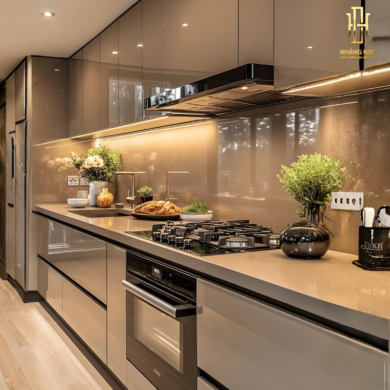 Tủ bếp hợp kim nhôm Hoàng Đạt - TBHK014