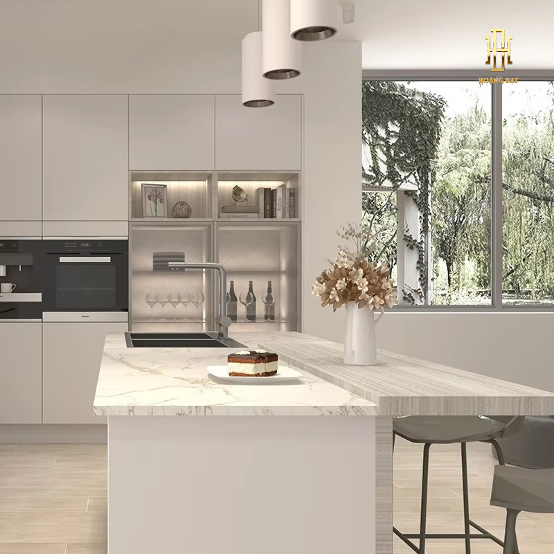 Thiết kế nội thất hiện đại Bếp White Calm- TK3D001