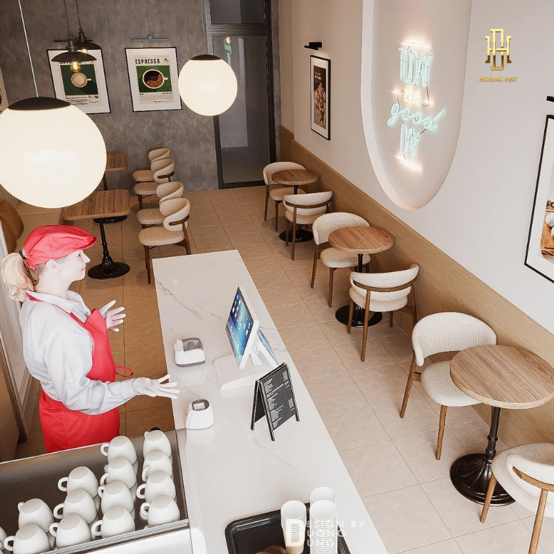 Thiết kế nội thất quán cafe Hoàng Đạt - TKCF002
